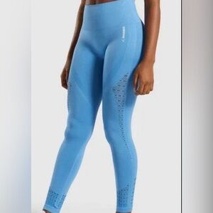 Gymshark Energy+ seamless leggings, size small. Blue